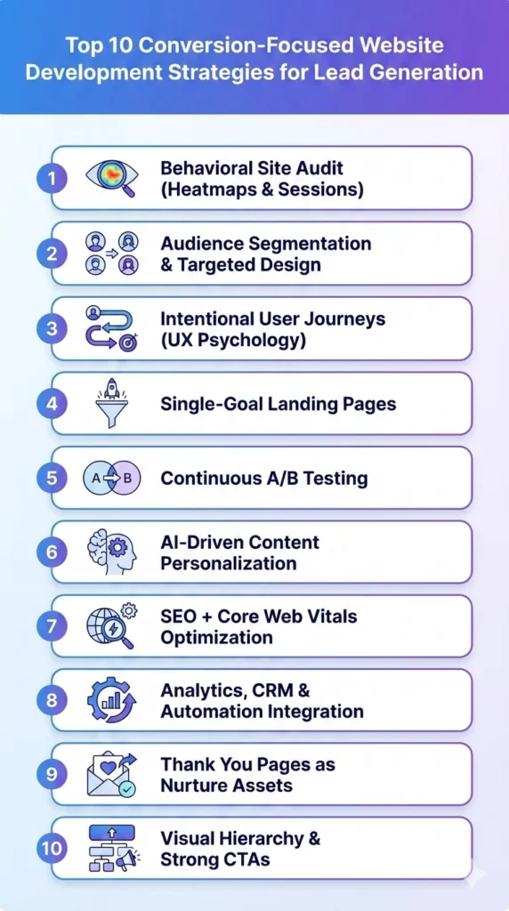 Top 10 Conversion Focused Website Development Strategies for Lead Generation
