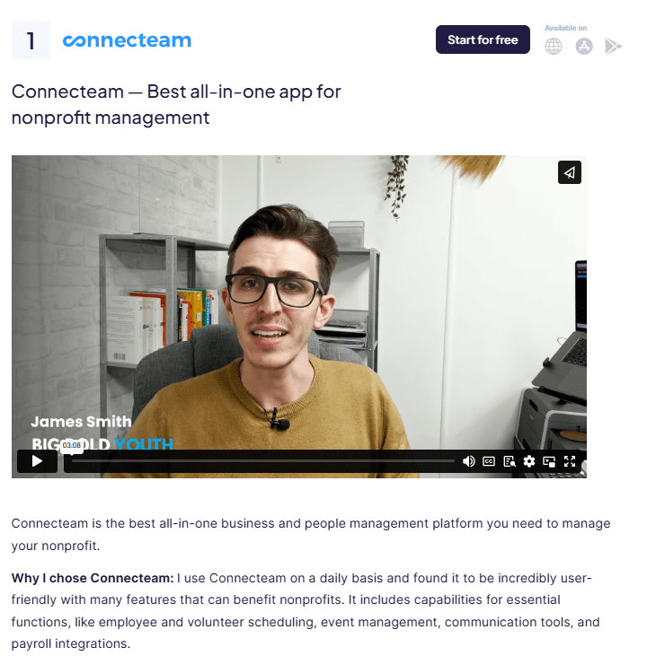 connectteam for nonprofits